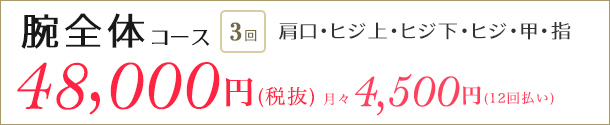 医療レーザー脱毛　腕コース